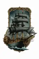 warships tattoo design idea