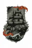 warships tattoo design idea