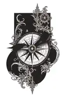 nautical compass tattoo design idea