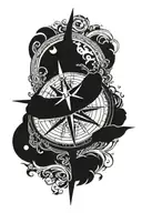 nautical compass tattoo design idea