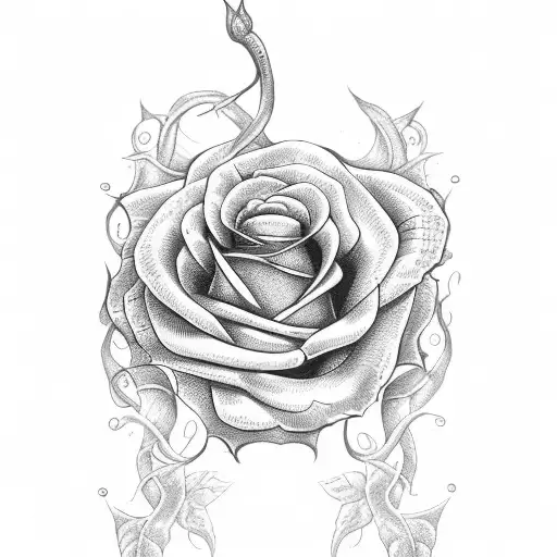 ace of spades card and roses and vines tattoo design idea