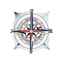 map of nj with compass tattoo design idea