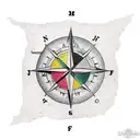 map of nj with compass tattoo design idea