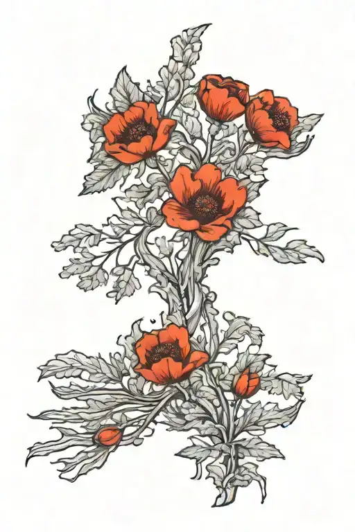 Ukraine map outline+ family tree+ poppy flower growing+ ear of wheat tattoo design idea