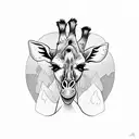 Funny giraffe with a basketball tattoo design idea