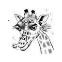 Funny giraffe with a basketball tattoo design idea