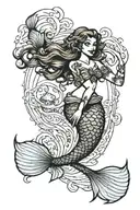 sailor Jerry mermaid tattoo design idea