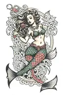 sailor Jerry mermaid tattoo design idea