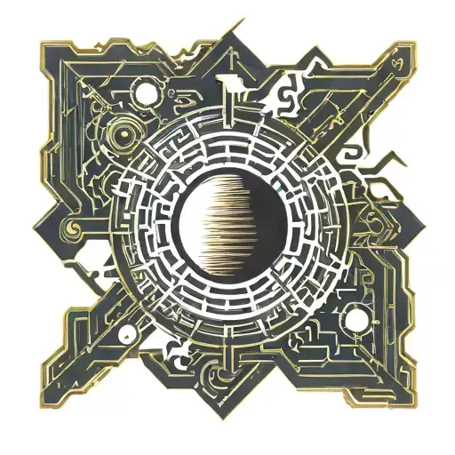 sun and wave tattoo design idea