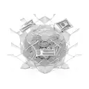 A stack of cash with a JavaScript code snippet flowing out, representing the fusion of money and programming tattoo design idea