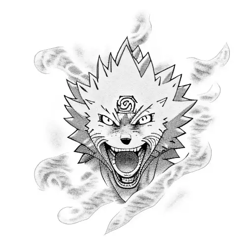 Naruto nine tailed fox, sasuke, deku, luffy tattoo design idea