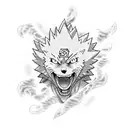 Naruto nine tailed fox, sasuke, deku, luffy tattoo design idea