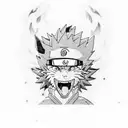 Naruto nine tailed fox, sasuke, deku, luffy tattoo design idea