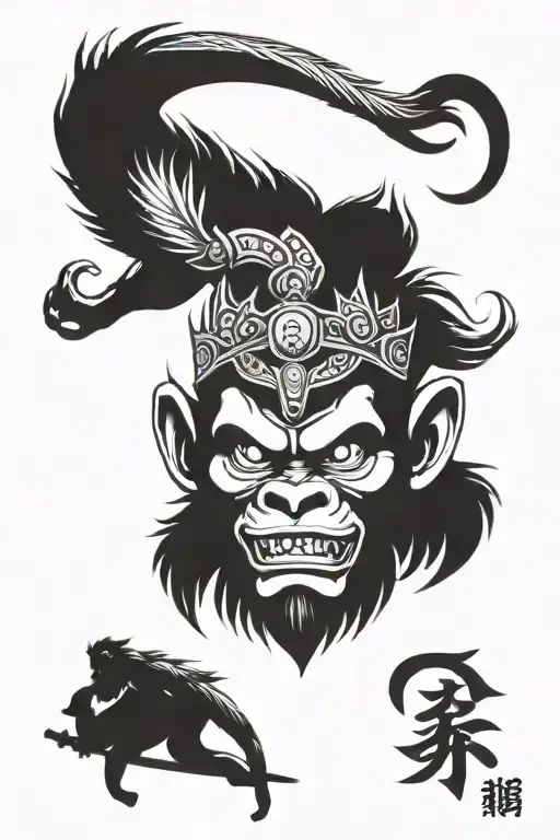 monkey king tattoo design idea