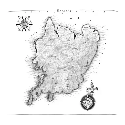 Map Bahia into Map Brazil  tattoo design idea