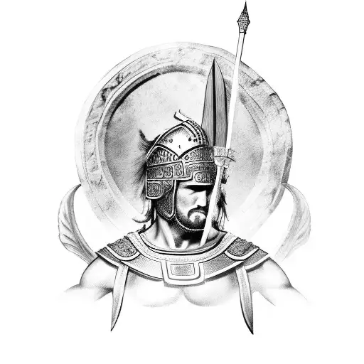 Roman warrior and gods tattoo design idea