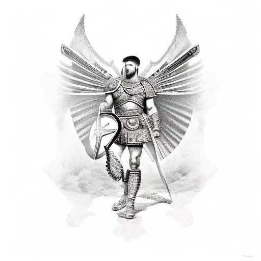 Roman warrior tattoo design idea