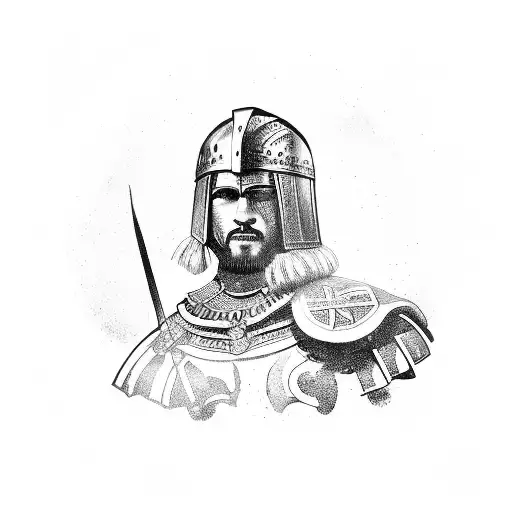 Roman warrior tattoo design idea