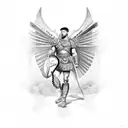 Roman warrior tattoo design idea