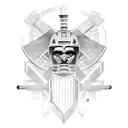 Roman warrior tattoo design idea