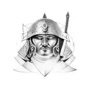 Roman warrior tattoo design idea