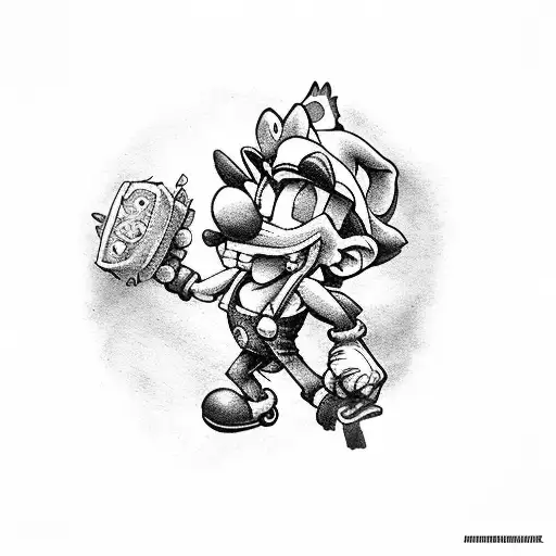 Crash Bandicoot Mario Ratchet tattoo design idea