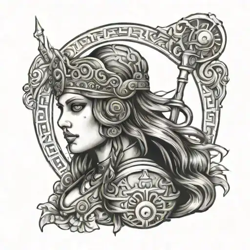 Bellona the Romanian Goddess, phil.tattoo stype tattoo design idea