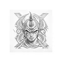 Avatar the Last Airbender in a rectangle box tattoo design idea