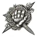 trust no one hand tattoo design idea