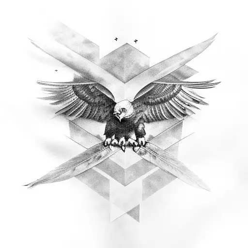 eagle eye in a feather tattoo design idea