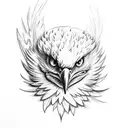 eagle eye in a feather tattoo design idea