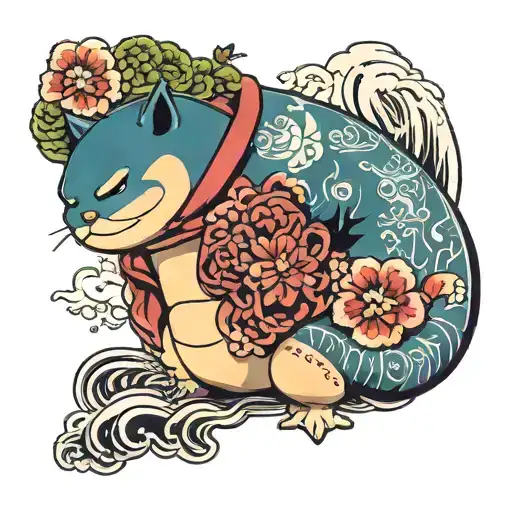 snorlax thinking about 仙台  tattoo design idea