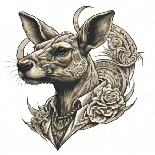 bodybuilding kangaroo tattoo design idea