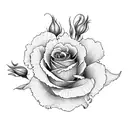 Flower design using 3 yellow daffodil  2 carnations  2 violet  1 rose  1 larkspur  1 poppy  1 cosmos  tattoo design idea