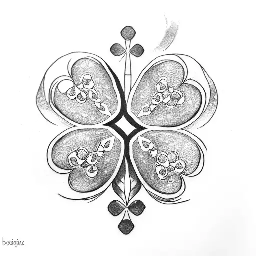 four leaf clover tattoo design idea