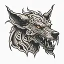 hell hound tattoo design idea