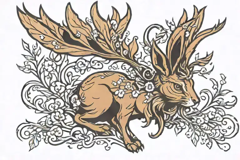 jackalope tattoo design idea