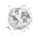 A map of the world formed by coffee beans tattoo design idea