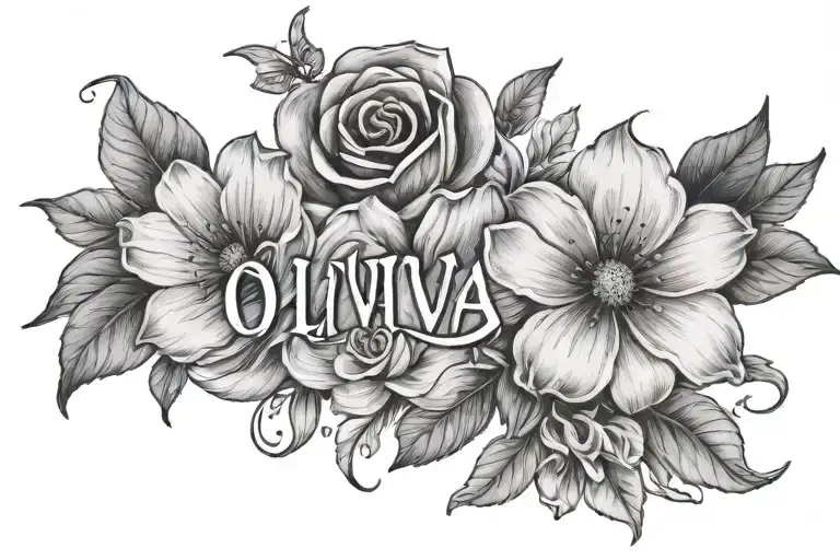 name Olivia for my daughter tattoo design idea