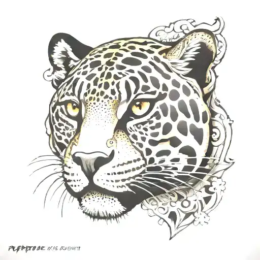 jaguar face tattoo design idea