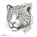 jaguar face tattoo design idea