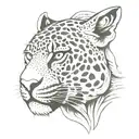 jaguar face tattoo design idea