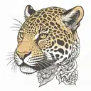 jaguar face tattoo design idea