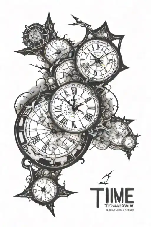 time travel destinations tattoo design idea