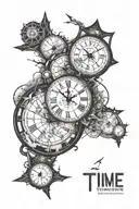 time travel destinations tattoo design idea