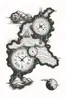time travel destinations tattoo design idea