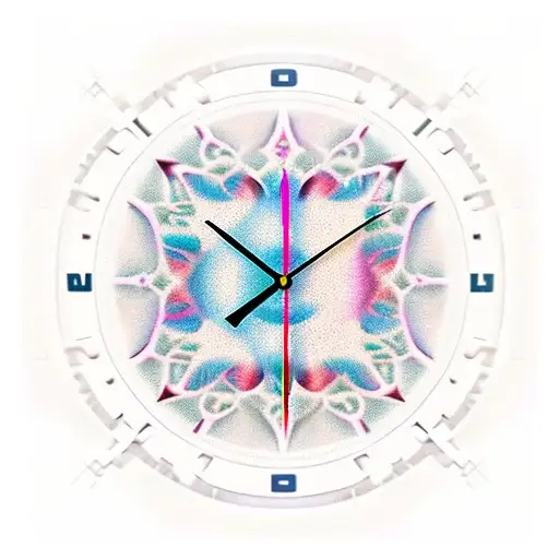  Imagine a blurry, disjointed clock face with no numbers or pointers on its face. The remaining parts of the clock face  tattoo design idea