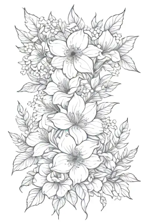 November December January February march birth flowers tattoo design idea
