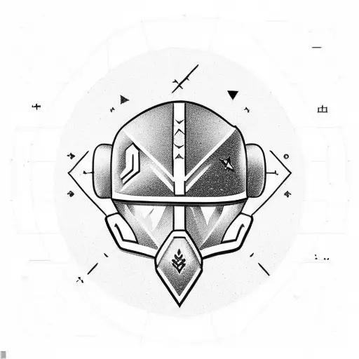 mining helmet with crossed arrow tattoo design idea