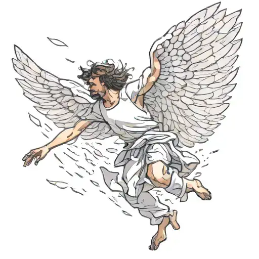 icarus falling tattoo design idea